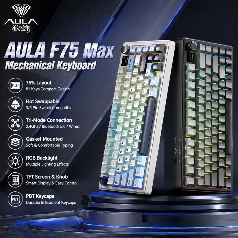 Pc Gaming Keyboards - Clavier mécanique AULA F75 Max, format