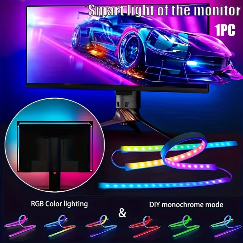 Pc Gaming Games - Bande lumineuse RGB pour jeux, rétroéclairage