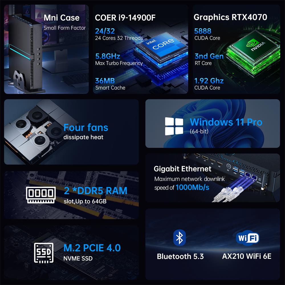 Msecore MV300 14ème génération - Pc Gaming Ddr5 avis et prix