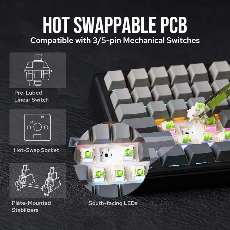 Clavier mécanique AULA F75 Max - Pc Gaming Keyboards avis et prix