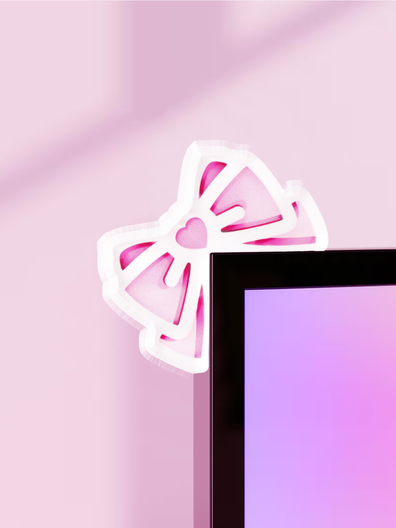 Kawaii Bow Monitor Décor Rose  - Pc Gaming Kawaii avis et prix